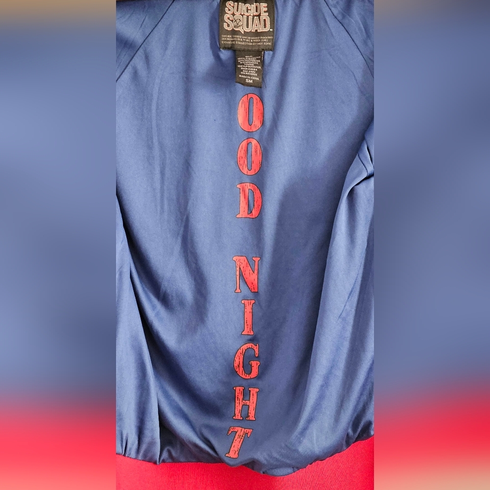 Harley Quinn DC Comics Suicide Squad Satin Red and Blue Souvenir Jacket S/M - Picture 13 of 13